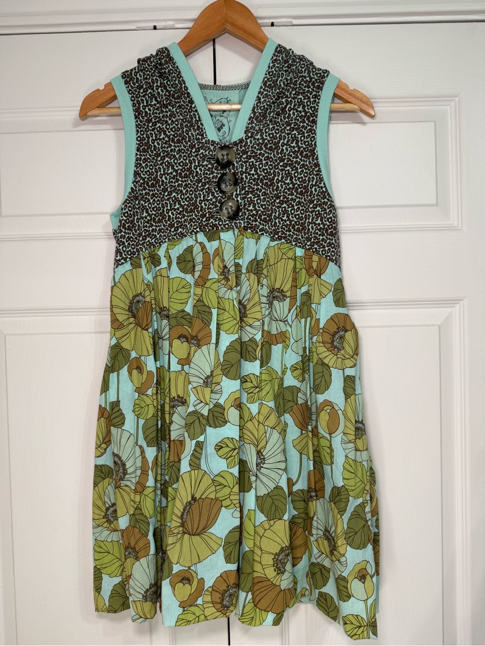 Oh So Jane Boho Sleeveless Tunic with Hood Sz S